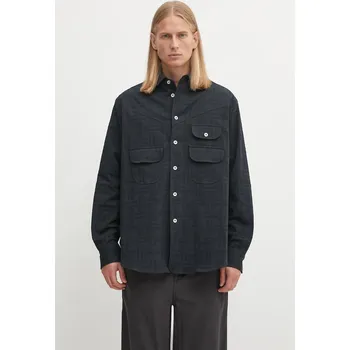 Dámská košile Košile Kenzo Weave Workwear Overshirt, XL, námořnická modř, 59X