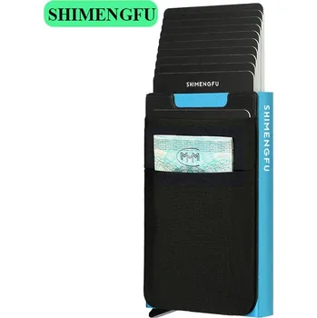 Hliníkový držák karet RFID – minimalistická peněženka na cesty Barva (Varianta): Modrá