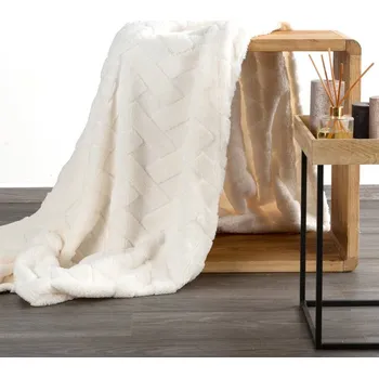 deka Deka CARO s reliéfním vzorem v krémové barvě Rozměr deky: 200x220cm