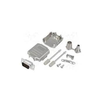 Elektrická zásuvka D-Sub HD PIN 15 zástrčka vidlice stíněný pájení na kabel