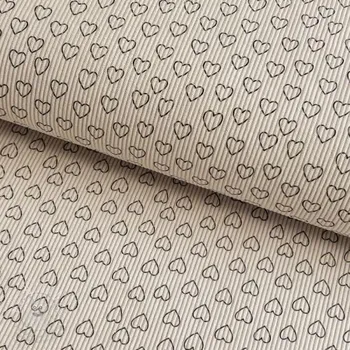 Manšestr STRETCH Little love light sand