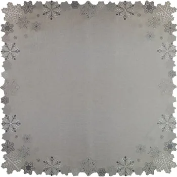 ubrus Vánoční ubrus vločky šedá 30x45