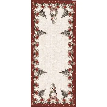 ubrus Vánoční ubrus sněhuláci červení 85x85