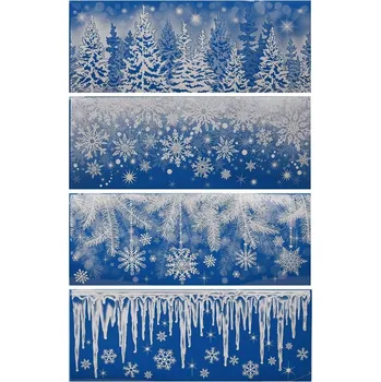 Okenní dekorace Okenní fólie 210x600 mm vločky, rampouchy, mix