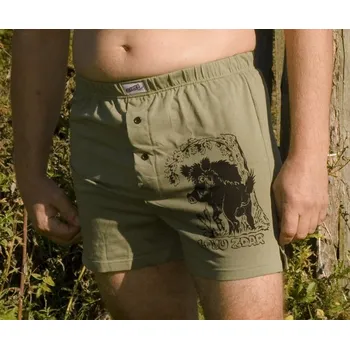 Trenýrky Pánské trenkoslipy Rozárka P07 Divočák Lovu zdar tmavě zelené Barva: tmavě zelená, Velikost: L