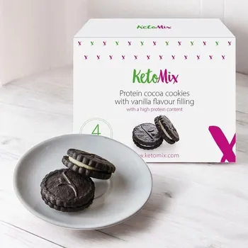 Keto dieta KetoMix Proteinové kakaové sušenky s vanilkovou náplní 72 g