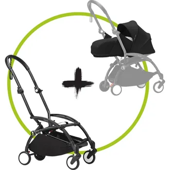 Kočárek Akční set STOKKE® YOYO³ podvozek - černý + Novorozenecký balíček Black