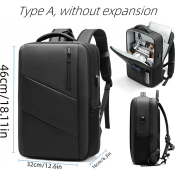 Sportovní batoh Objemný pánský batoh na notebook – USB, nepromokavý Barva (Varianta): A Black No expansion