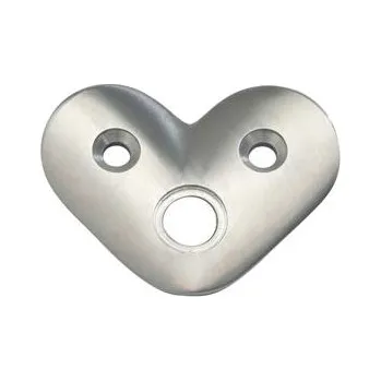 Rohová montážní destička pro připojení trubky o 42,4 x 2,0mm, nerez broušená V2A