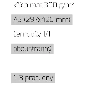 Tiskopis Leták A3 1/1 křída mat 300 g/m2 LT-A3-1/1-300-K Nižší cena pro více kusů!