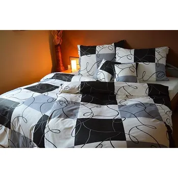 Povlečení Bavlněný povlak na polštář 70x90 - Šachy šedé II.jakost Zapínání: zip, Velikost polštáře: 70x90