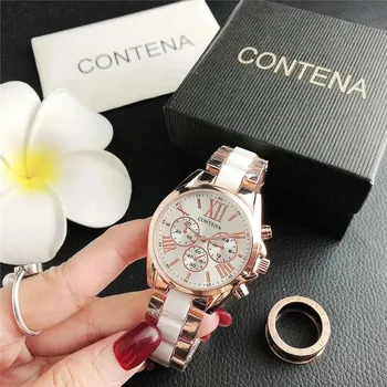 Hodinky Dámské náramkové hodinky – luxusní vzhled a kovový řemínek Barva (Varianta): Bílá