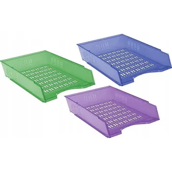 Zásuvka do stolu DONAU, 370x256x70mm, děrovaná, transparentní fialová