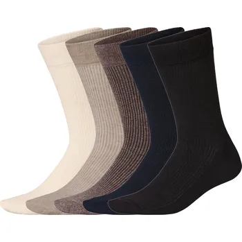 Pánské ponožky esmara® Pánské ponožky s BIO bavlnou, 5 párů (krémová / béžová / hnědá / navy modrá / černá, 39-42)
