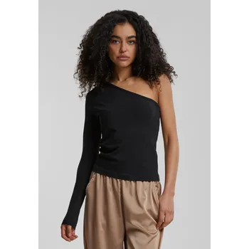 Dámské tričko Dámský asymetrický top s dlouhým rukávem Urban Classics černá 1796160