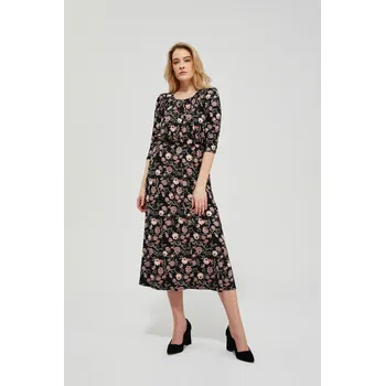 Dámské šaty Šaty s květinovým potiskem Moodo černá | růžová | vícebarevná 1636138