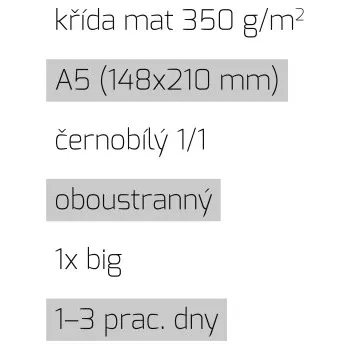 Tiskopis Leták 1xbig A5 1/1 křída mat 350 g/m2 LT-A5-1/1-350-K-1xBig Nižší cena pro více kusů!