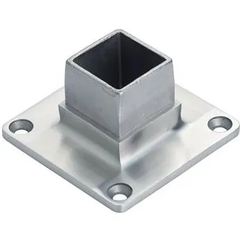 Příruba CROSO pro čtvercovou trubku 40 x 40 mm, nerezová ocel V4A, připojena