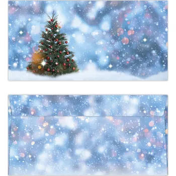 Vánoce Obálka vánoční - modrá se stromečkem