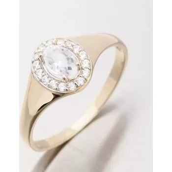 Prsten Dámský prsten žluté zlato 585 zirkon 51GZ-8055-ZL-ZIR velikost 57
