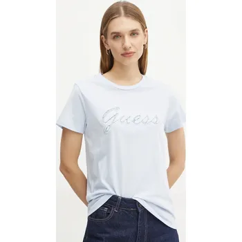 Bavlněné tričko Guess modrá barva, W5RI08 K9RM1 W5RI08.K9RM1 05X, vel. S