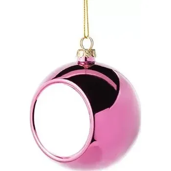 Vánoční ozdoba Baňka na vánoční stromek 8 cm růžová