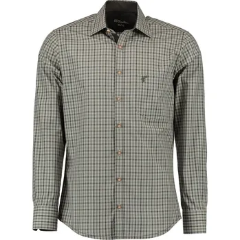 Pánská košile ORBIS košile zelené káro s výšivkou jelena SLIM FIT Velikost: 47-48