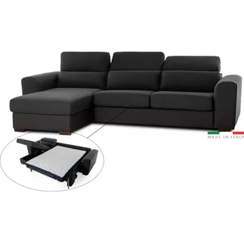 Sedací souprava Rohová sedací souprava FELYNE br. FELYNE s rozkladem na každodenní spaní, levá, 140, tm. šedá (jazz 22 graphite)