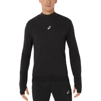 Pánské tričko Triko s dlouhým rukávem ASICS ROAD WINTER SEAMLESS LS TOP 2011d360-001 Velikost M