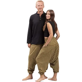 Harémové kalhoty / Sultánky CLASSIC STRIPES zelená I.