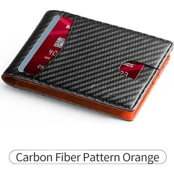 Peněženka Ultra tenká pánská peněženka s RFID a okénkem na doklady Barva (Varianta): QB354-CarbonOrange