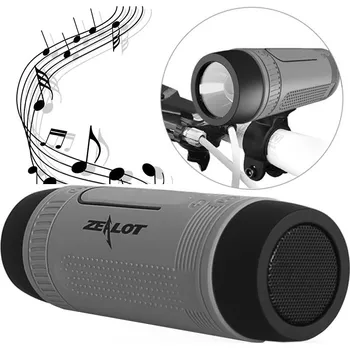 Bluetooth reproduktor Bezdrátový bluetooth reproduktor na kolo Zealot S1, Led světlo - šedá