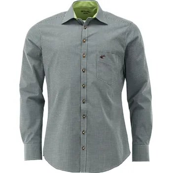 Pánská košile Orbis Trachten pánská košile zelená s výšivkou SLIM FIT košile: 45/46