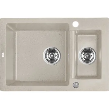 Laveo CELIA SBC_430T Jednodřez s vaničkou, granit béžová