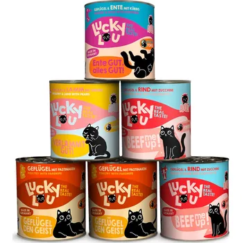 Krmivo pro kočku 6ks-6x800g Tasty Mix (4 druhy) Lucky Lou Adult vlhké krmivo pro kočky