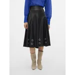 Vero Moda dámská koženková midi sukně Emmy černá Velikost: XL