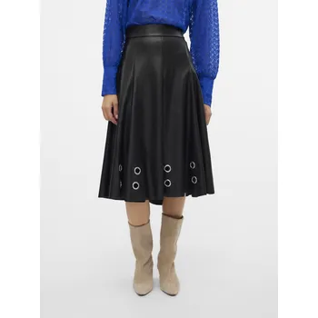 Dámské tričko Vero Moda dámská koženková midi sukně Emmy černá Velikost: XL