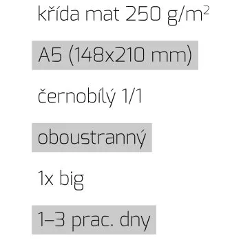 Tiskopis Leták 1xbig A5 1/1 křída mat 250 g/m2 LT-A5-1/1-250-K-1xBig Nižší cena pro více kusů!