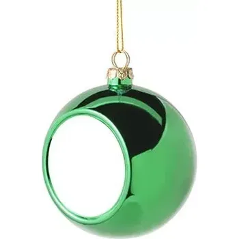 Vánoční ozdoba Baňka na vánoční stromek Ø 8 cm s vlastním potiskem, fotkou - Barva Zelená