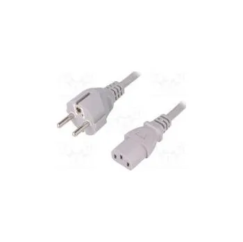Napájecí kabel Kabel CEE 7/7 (E/F) vidlice,IEC C13 zásuvka PVC 1,5m šedá