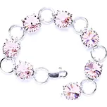 Stříbrný náramek s krystaly Swarovski Rivoli (Light rose)R 1188