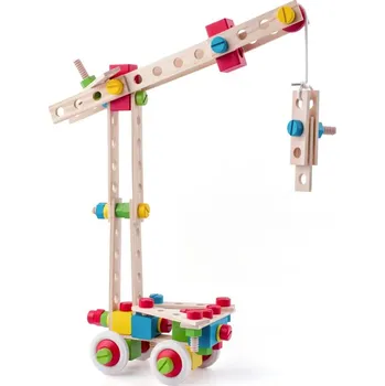 Dřevěná hračka Woody Montážní stavebnice - konstruktér 140 ks