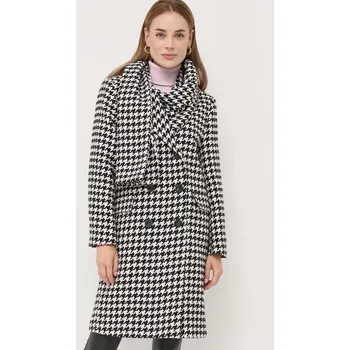 Dámský kabát Kabát Silvian Heach dámský, béžová barva, přechodný, dvouřadový GPA23439CP 01X, vel. 38