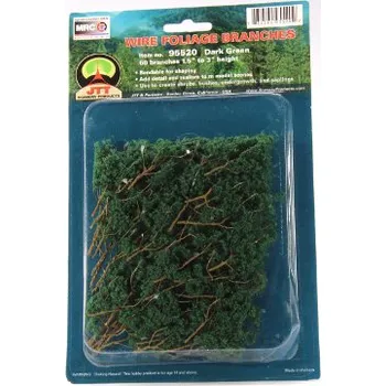 Modelová železnice větve, křoví, podrost - zeleň tmavá JTTtree 95520