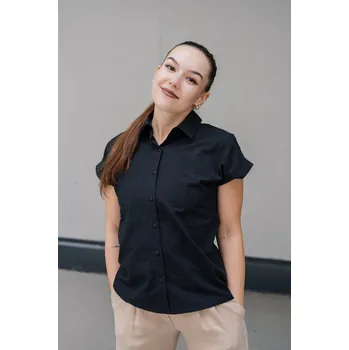 Pánská košile Černá košile Vero z mačkané bavlny Velikost: S