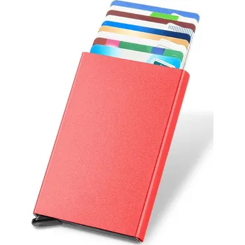 Peněženka Výsuvná mini peněženka – RFID ochrana, kovový vzhled Barva (Varianta): Červená