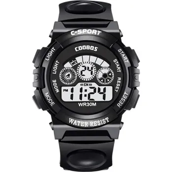 Hodinky Dětské digitální hodinky – voděodolné, svítící ciferník Barva (Varianta): Černá