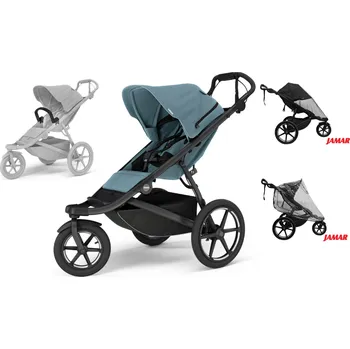 Přeprava dětí Akční set Thule Urban Glide 3 Mid blue s magnet.přezkou+madlo Thule+pláštěnka Altabebe+moskytiéra Zopa
