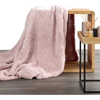 deka Deka CARO s reliéfním vzorem v pudrově růžové barvě Rozměr deky: 150x200cm
