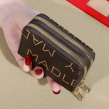 Peněženka Dámská peněženka na zip – velká kapacita, držák na karty Barva (Varianta): M-shaped brown